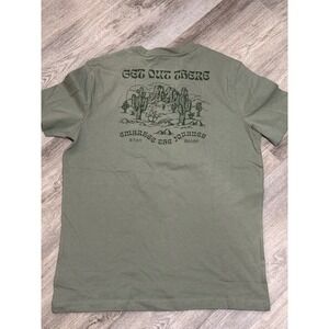 Olive Green Graphic T Shirt Get Out There Embrace‎ The Journey Mens Small S